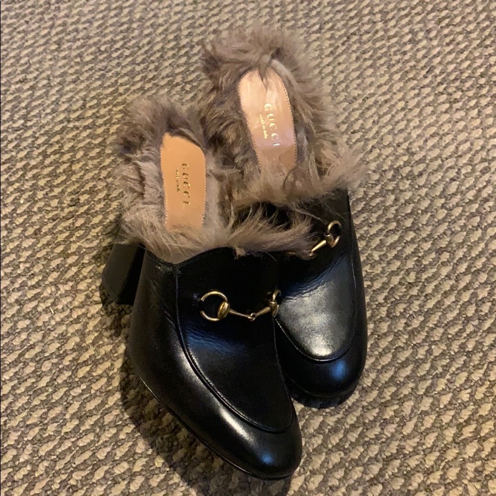 GUCCI Princetown Faux Fur Heels | Sizes: 39.5